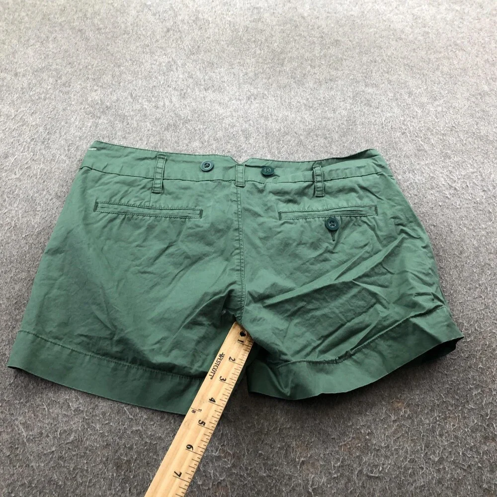 Paper Boy Shorts Womens 32 Green Chino Canvas Flat Front 4 Inseam Casual Summer
